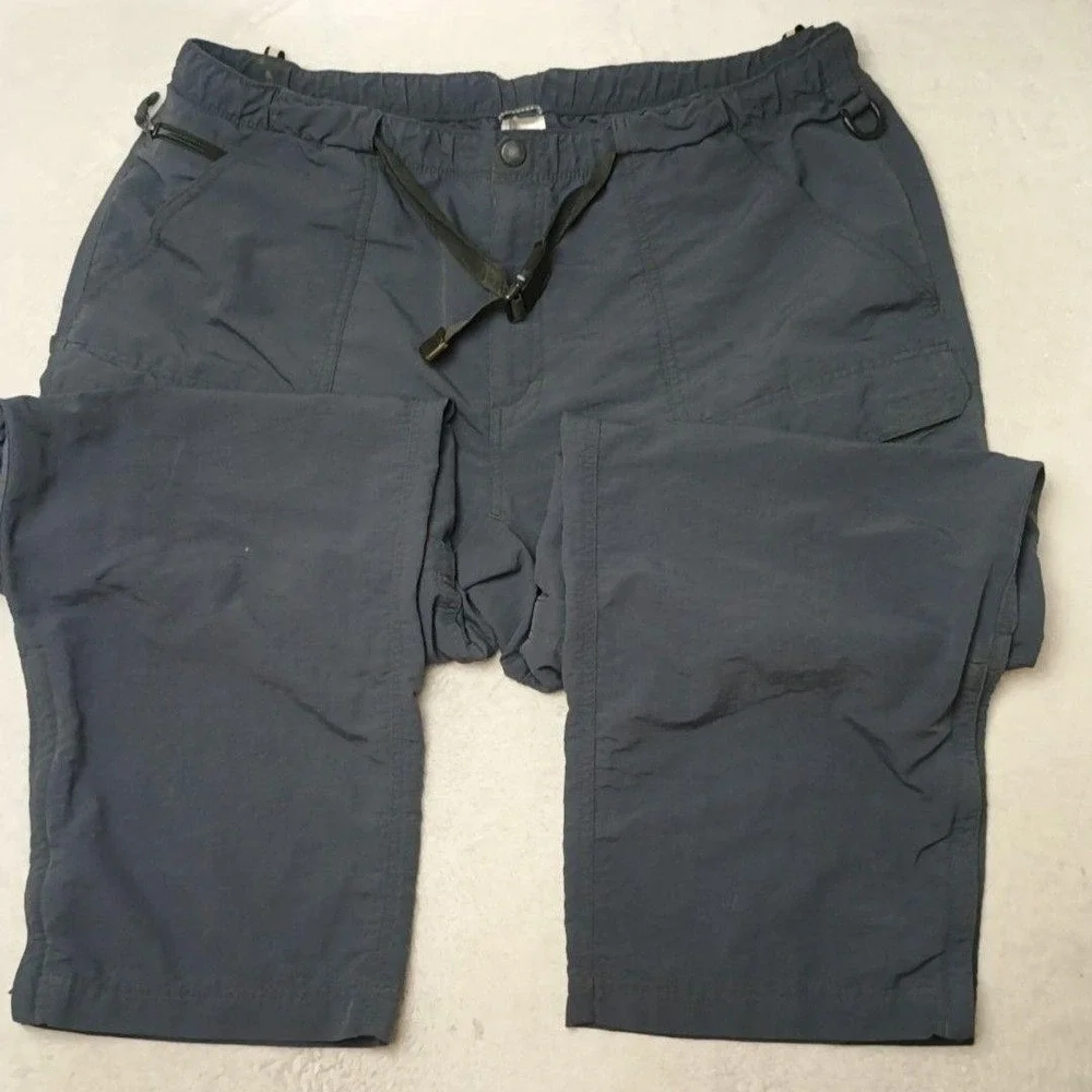 North Face Pants Mens 2XL Blue Cargo Convertible Nylon Relaxed Outdoor Hiking